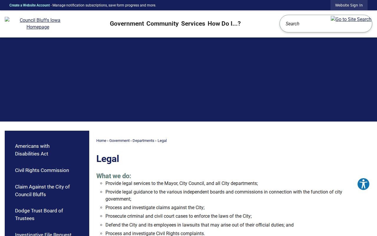 Council Bluffs criminal records City Legal channel