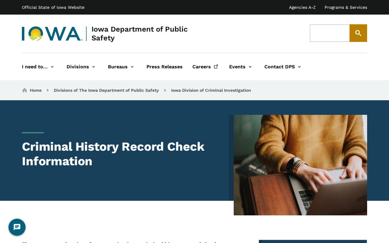 Iowa DCI record check channels for Pottawattamie County criminal history