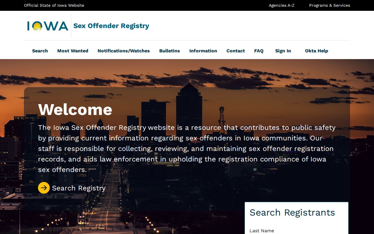 Pottawattamie County sex offender registry basic search fields